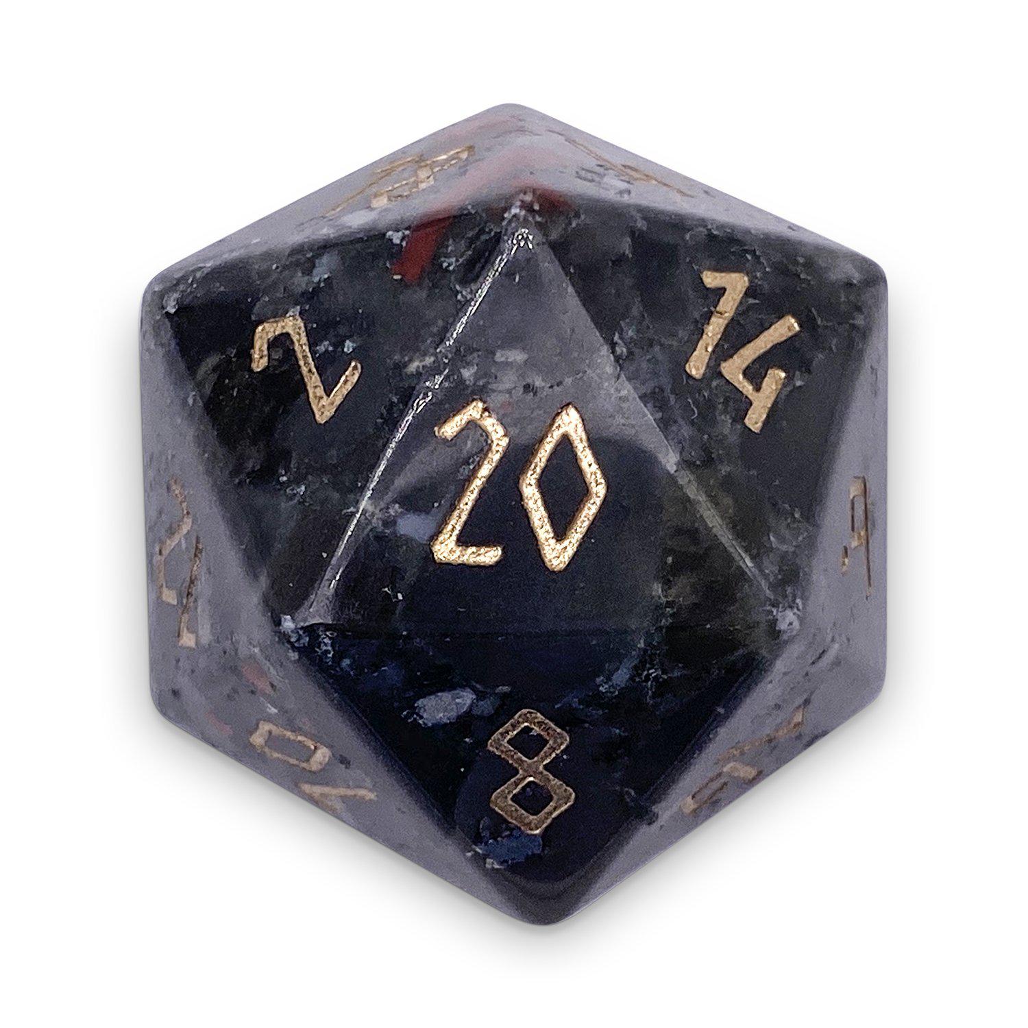 Bloodstone - Boulder® 30mm Gemstone Dice by Norse Foundry