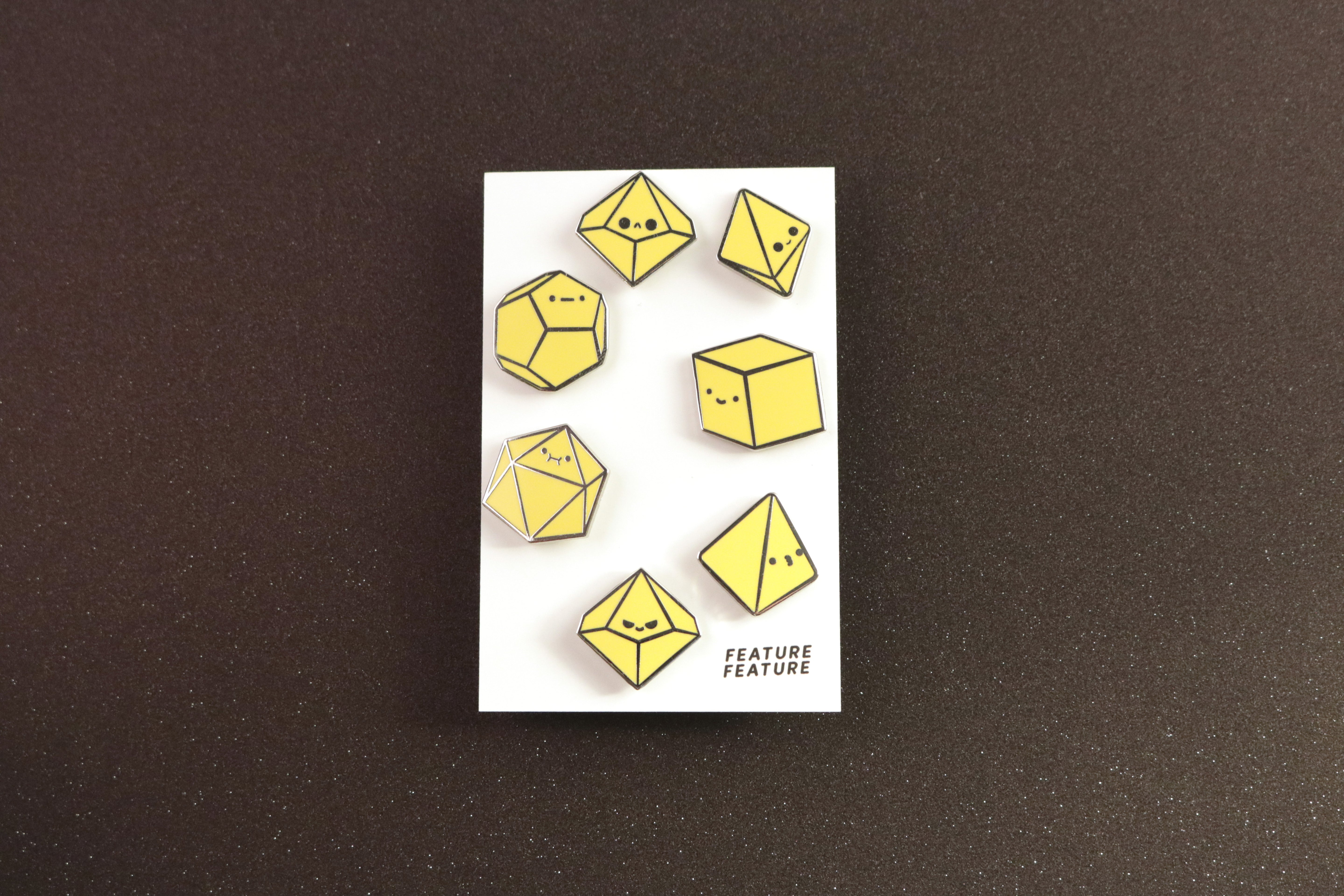 Rainbow Tiny Dice Buddies Hard Enamel Pin Set