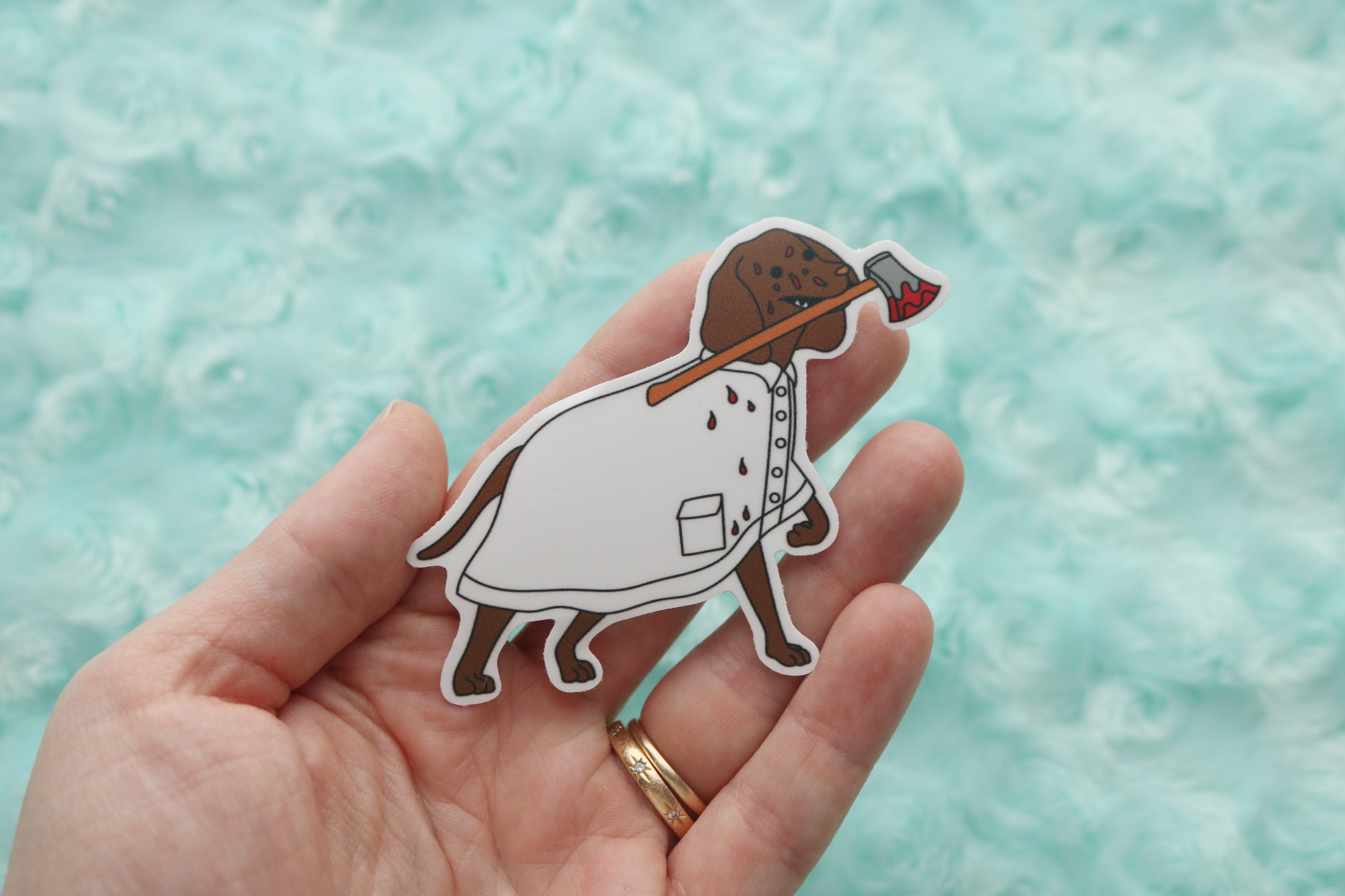 Horror Hounds American Psycho Vizsla Sticker