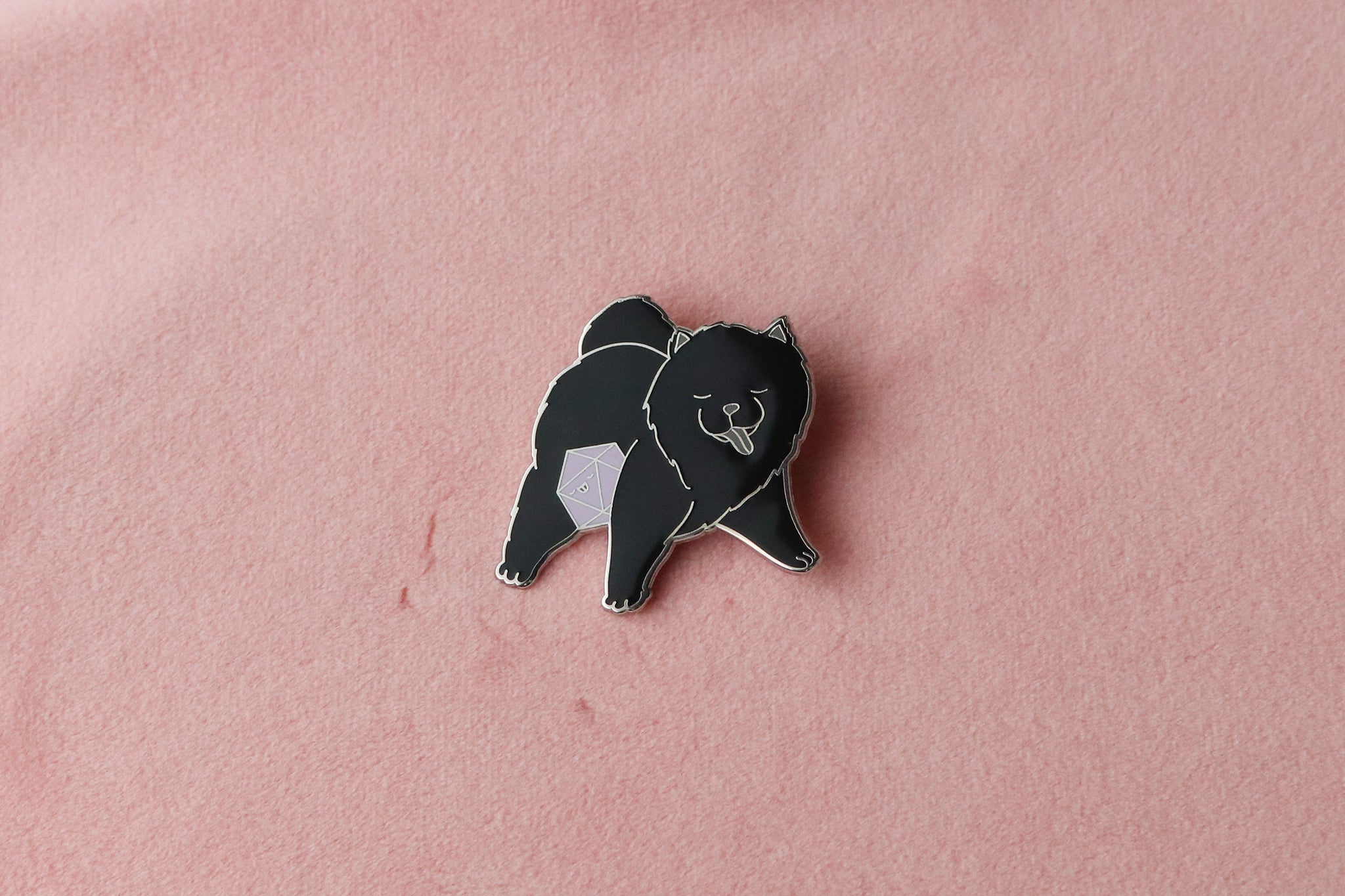 Chow Chow D20 Dice Buddy Hard Enamel Pin