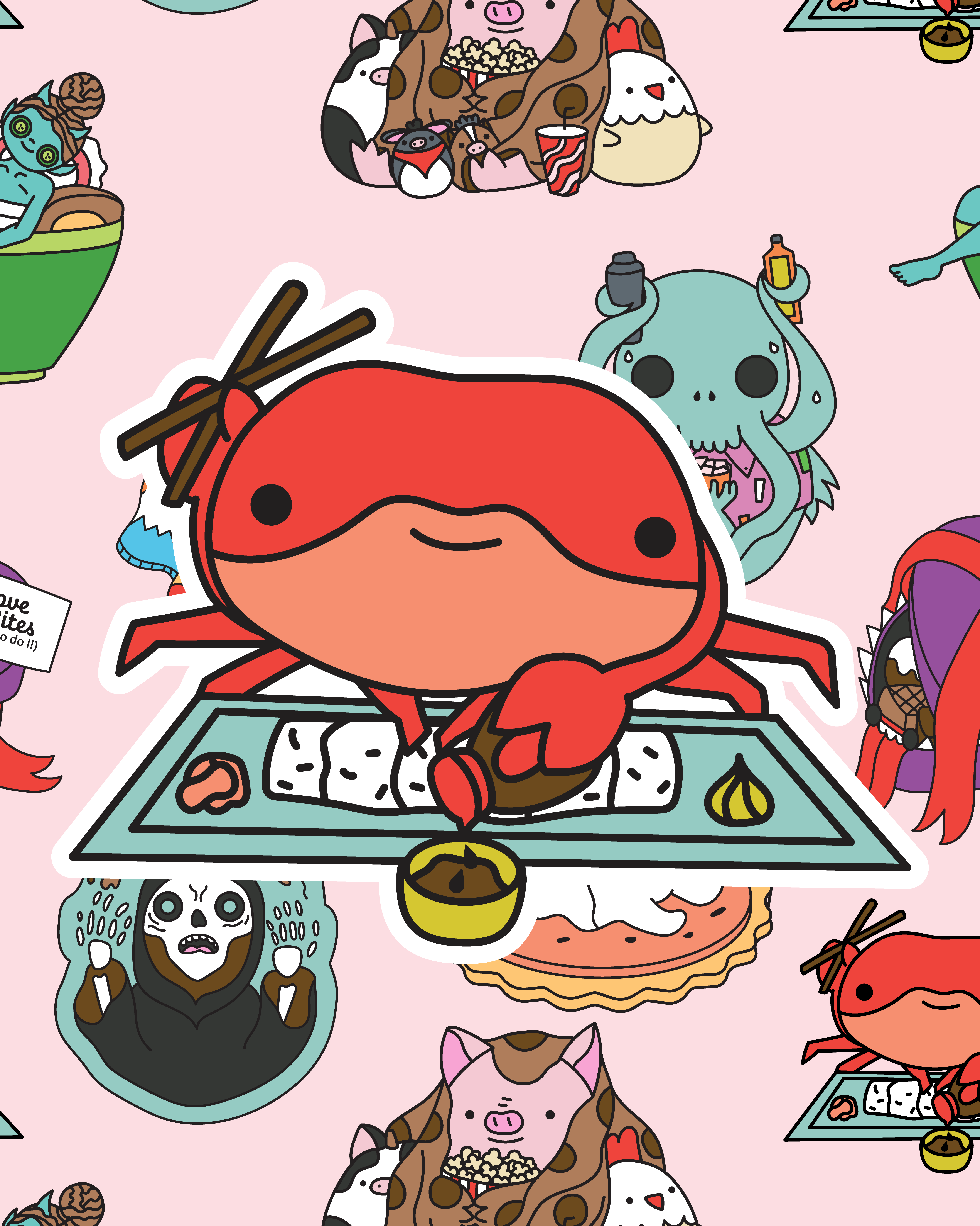 Crab Sushi Sticker