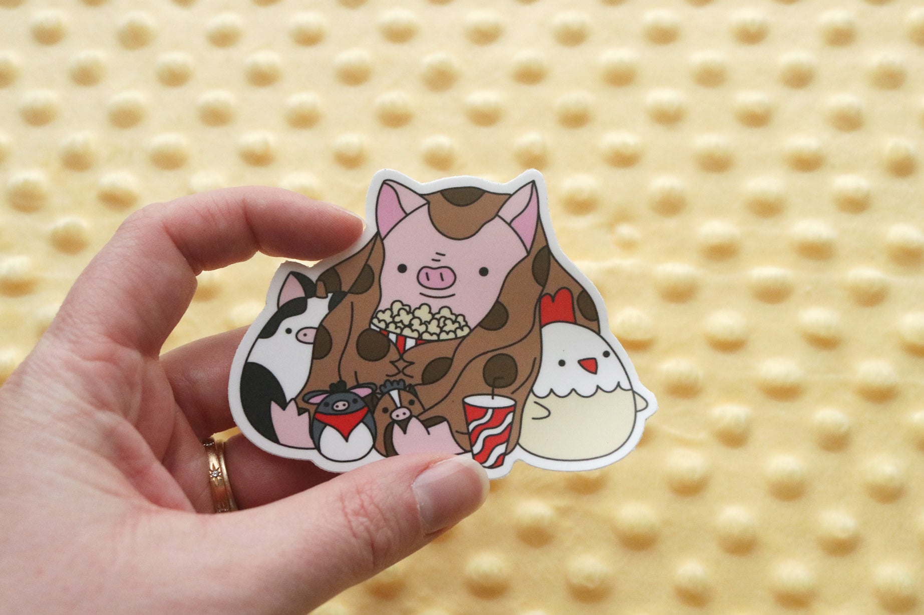 Popcorn Pig Sticker