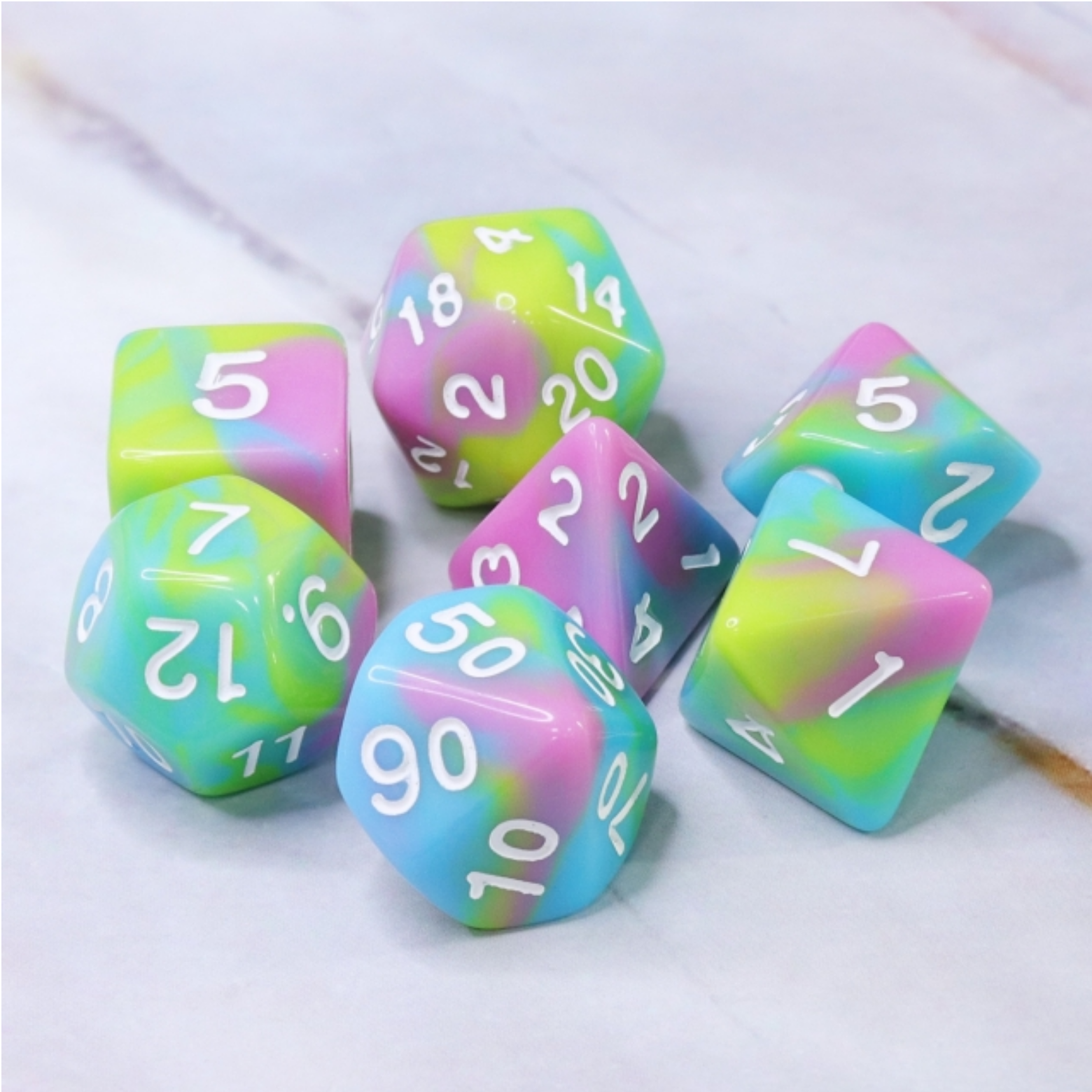 Pastel Punk RPG Dice Set