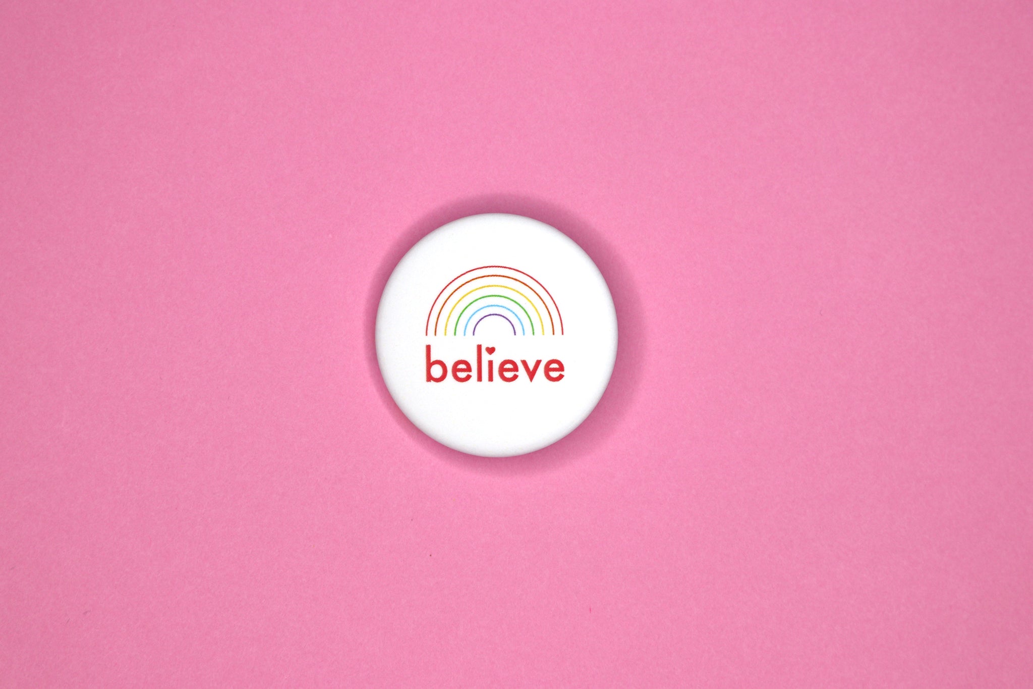 Rainbow Believe Button by Dbl Feature