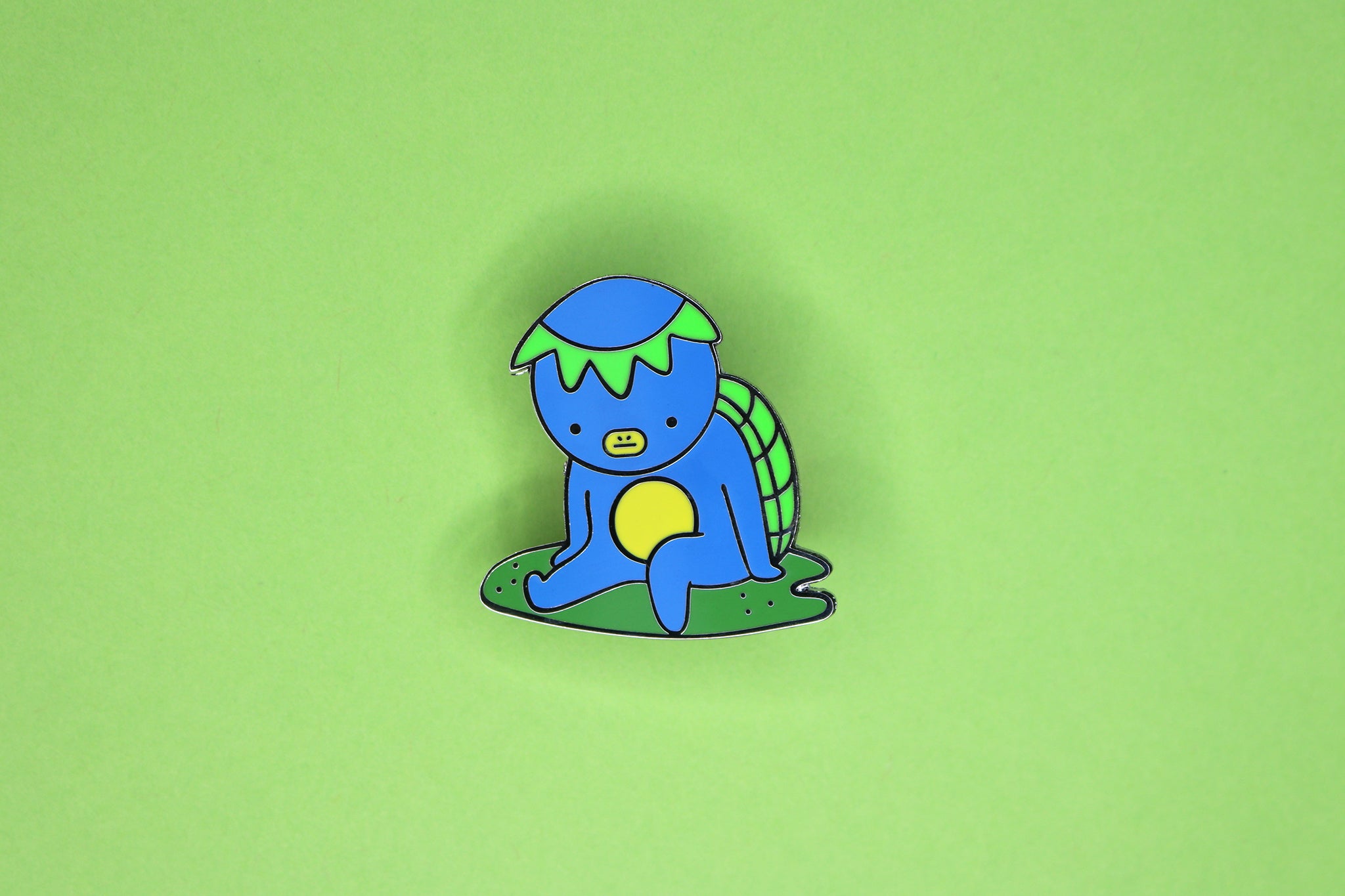 Blue Japanese Kappa Hard Enamel Pin