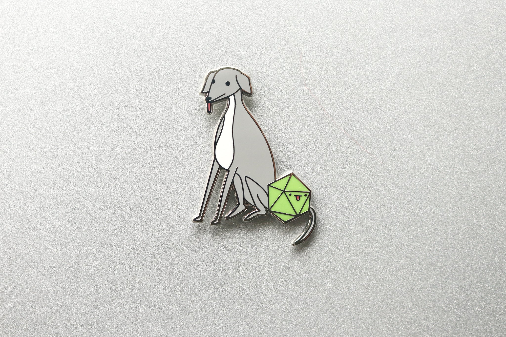 Italian Greyhound D20 Dice Buddy Enamel Pin