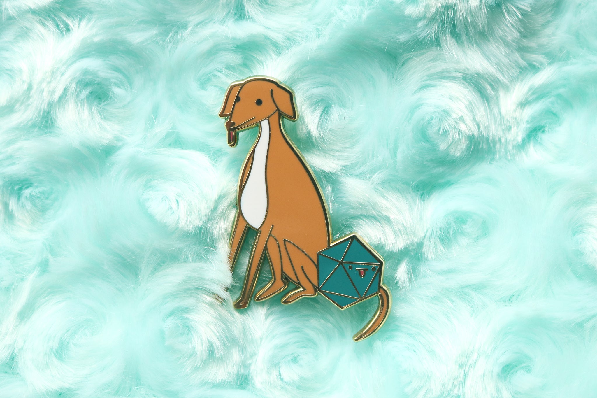 Italian Greyhound D20 Dice Buddy Enamel Pin