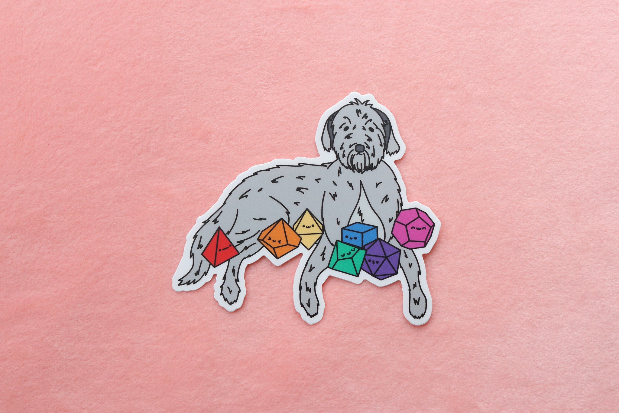 Irish Wolfhound D20 Dice Buddy Sticker