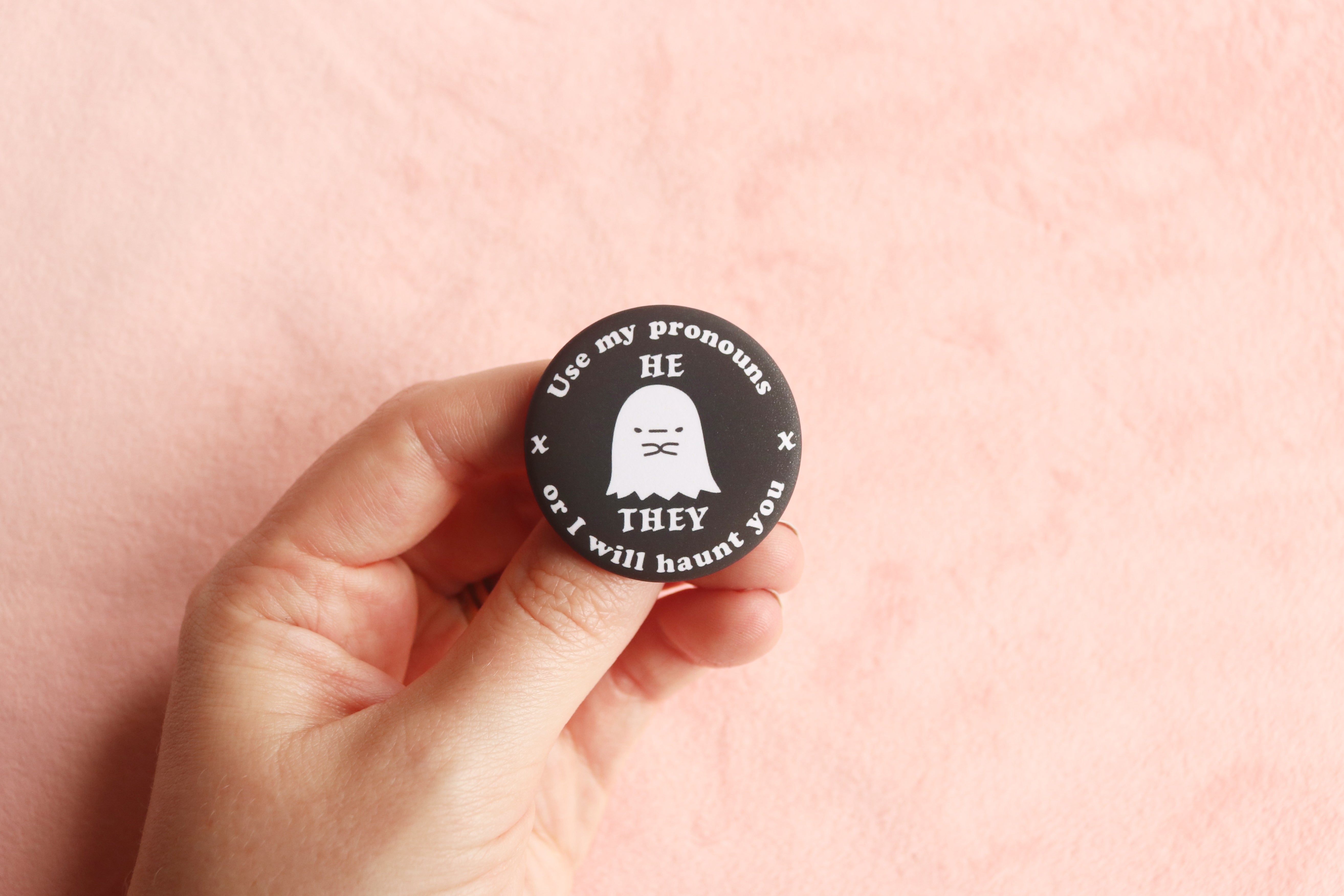Spooky Ghost Gender Spectrum Pronoun Buttons