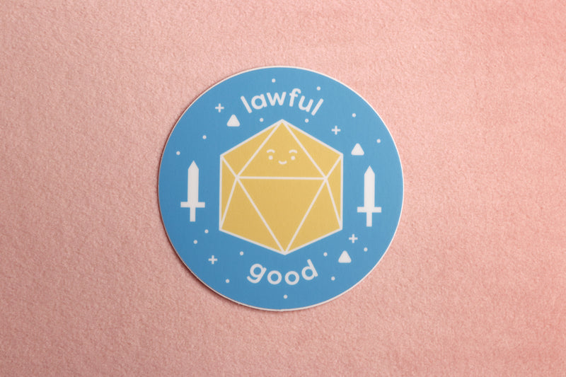 Blue and Yellow Lawful Good Sticker