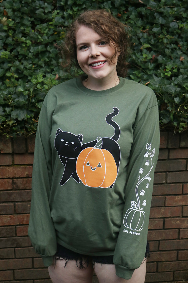 Pumpkin Patch Cat Long Sleeve T-Shirt