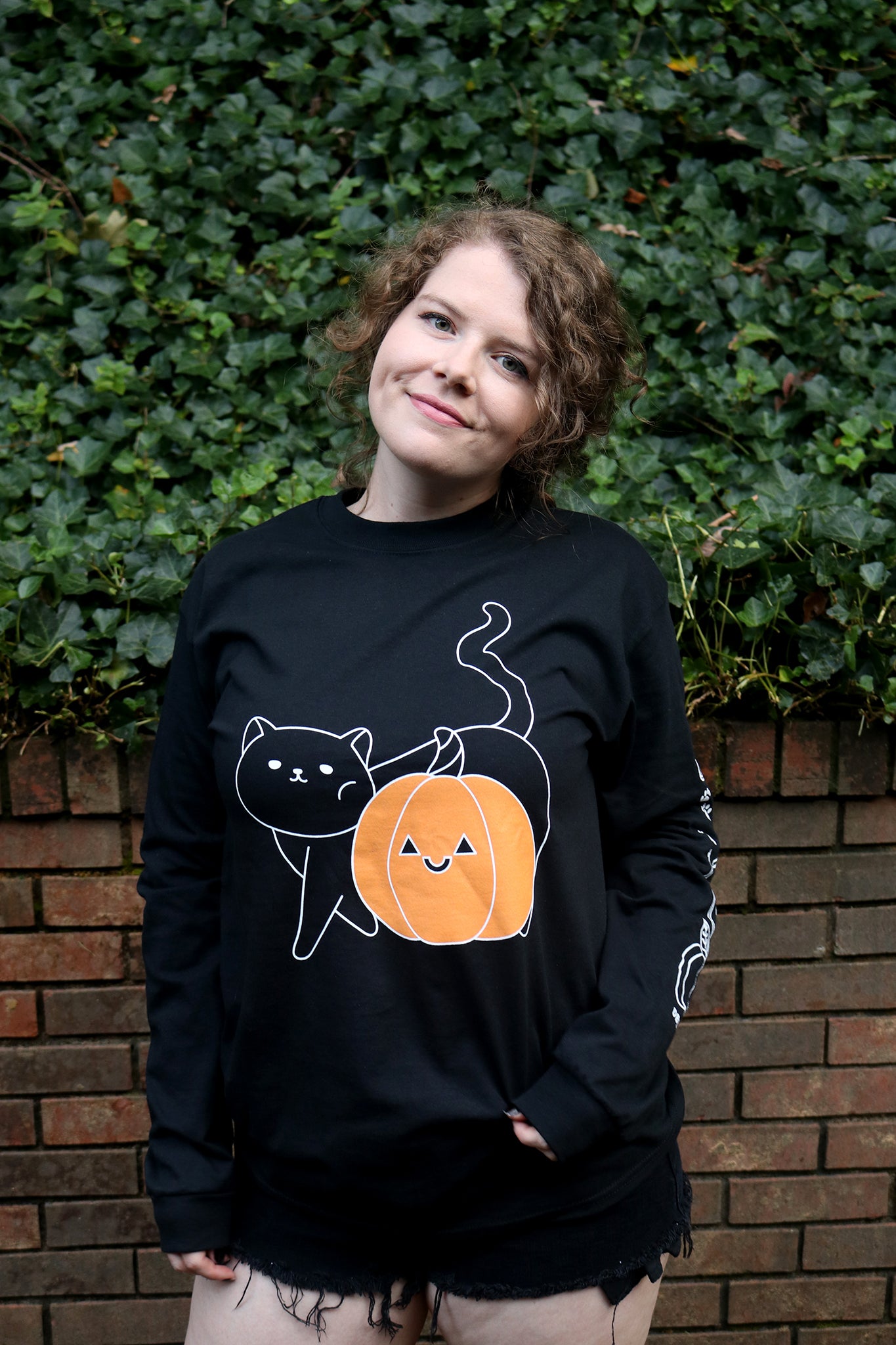 Pumpkin Patch Cat Long Sleeve T-Shirt