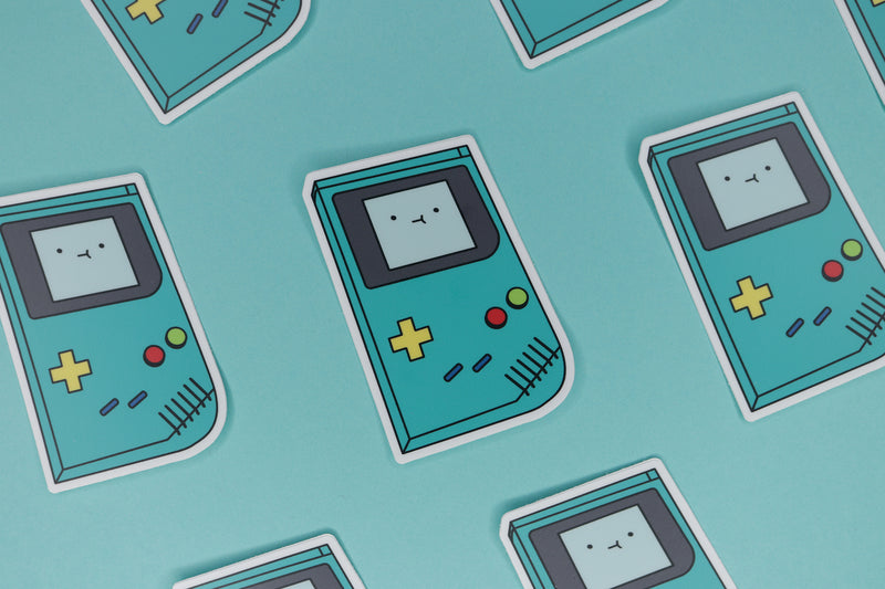 Rows of Teal Game Boy Stickers