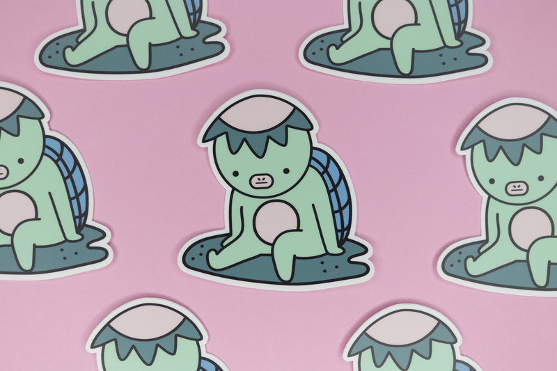 rows of pink kappa stickers