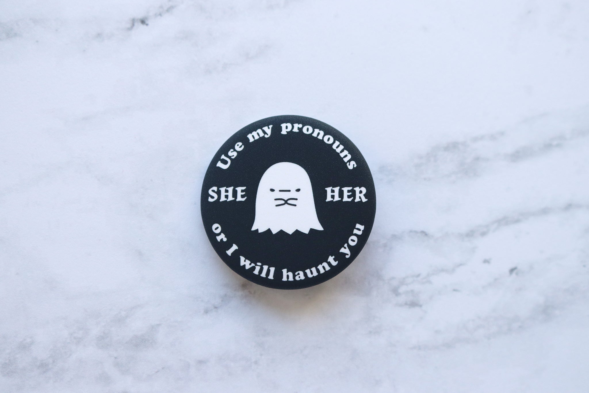 Spooky Ghost Gender Spectrum Pronoun Buttons