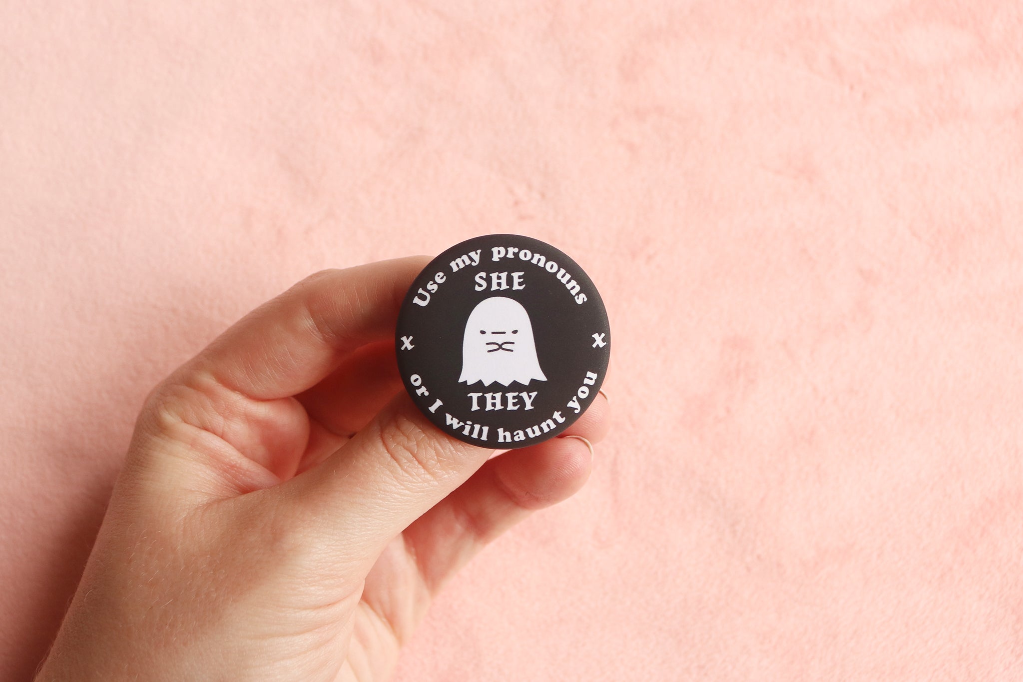 Spooky Ghost Gender Spectrum Pronoun Buttons