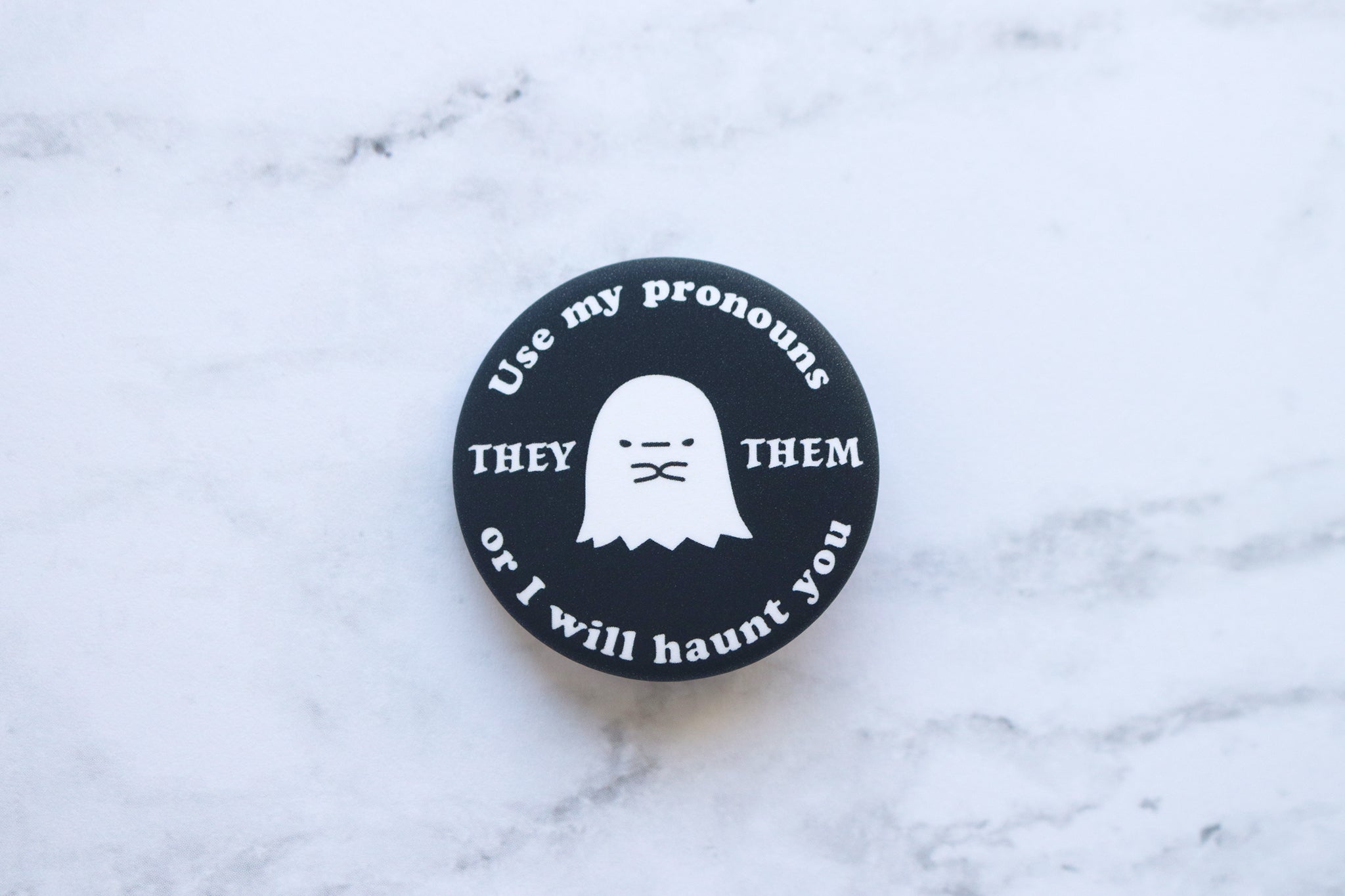 Spooky Ghost Gender Spectrum Pronoun Buttons