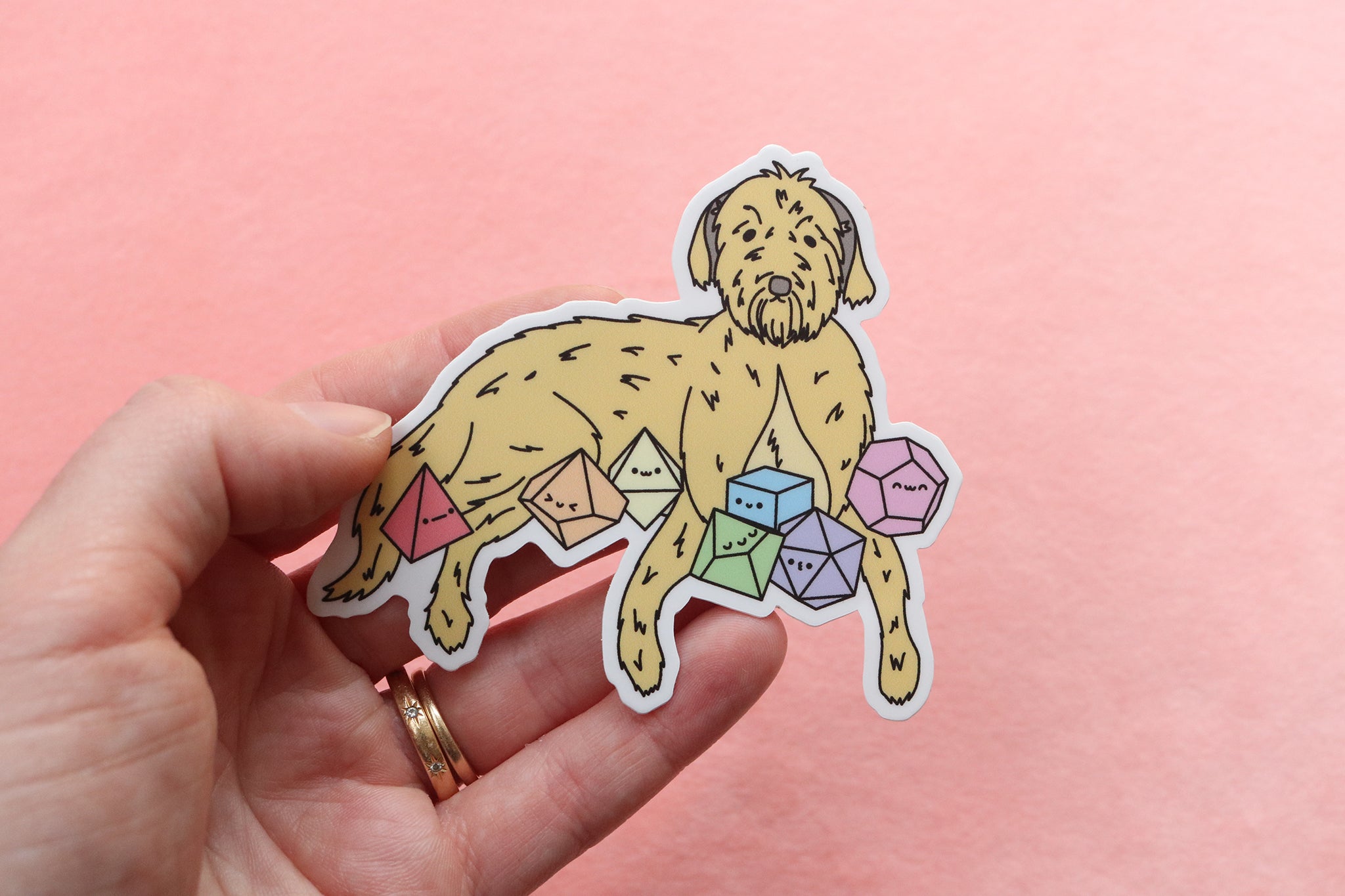 Irish Wolfhound D20 Dice Buddy Sticker