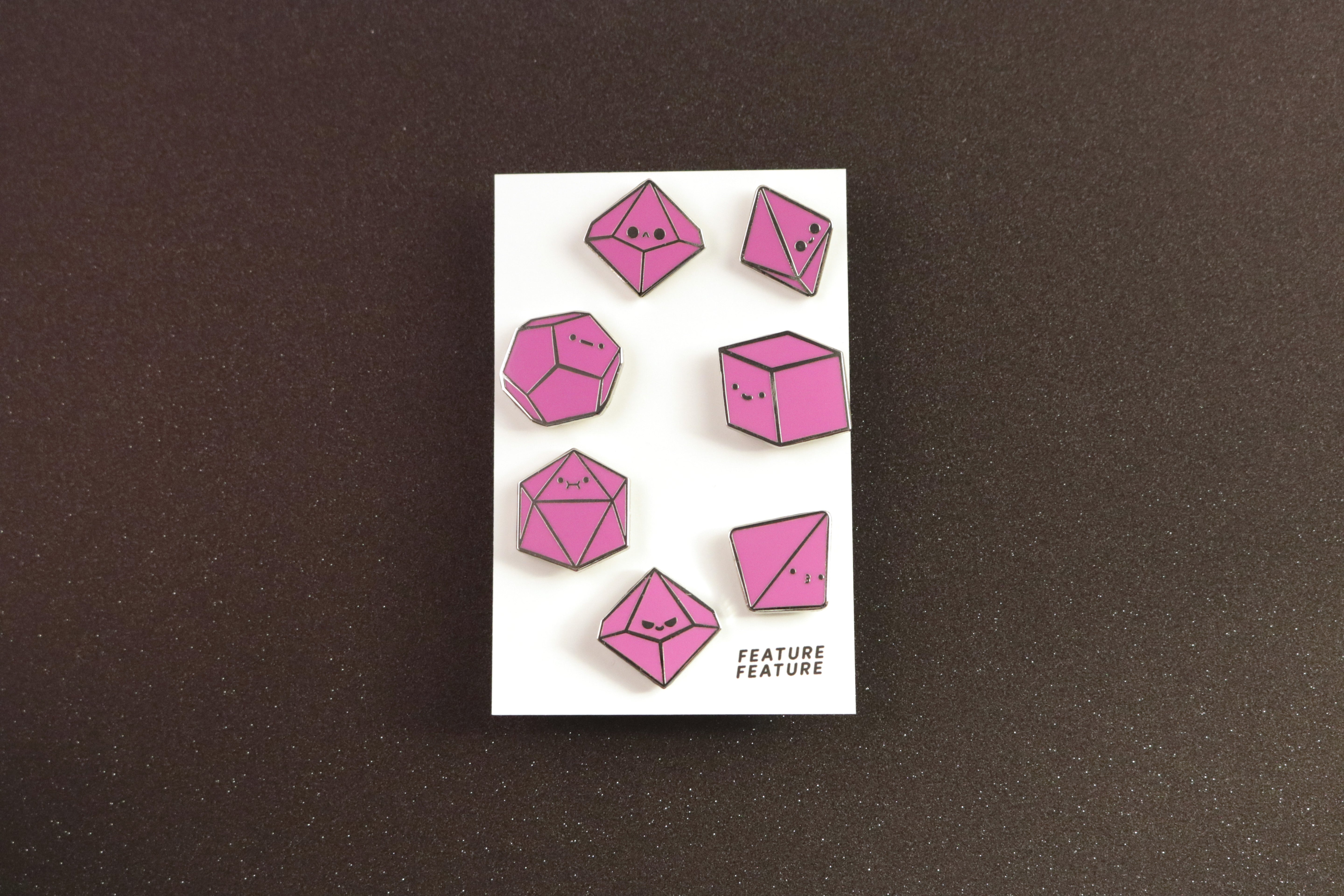 Rainbow Tiny Dice Buddies Hard Enamel Pin Set