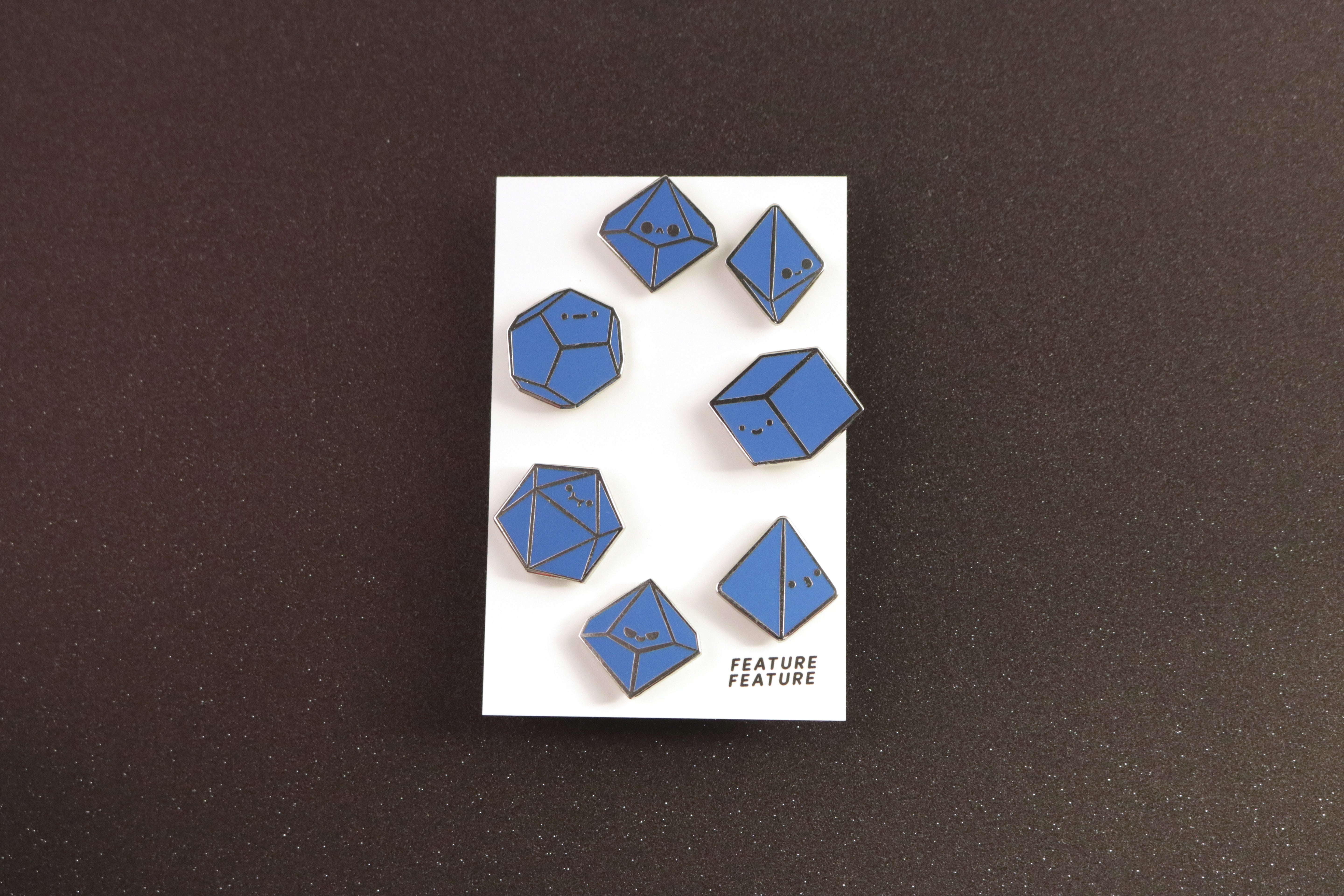 Rainbow Tiny Dice Buddies Hard Enamel Pin Set