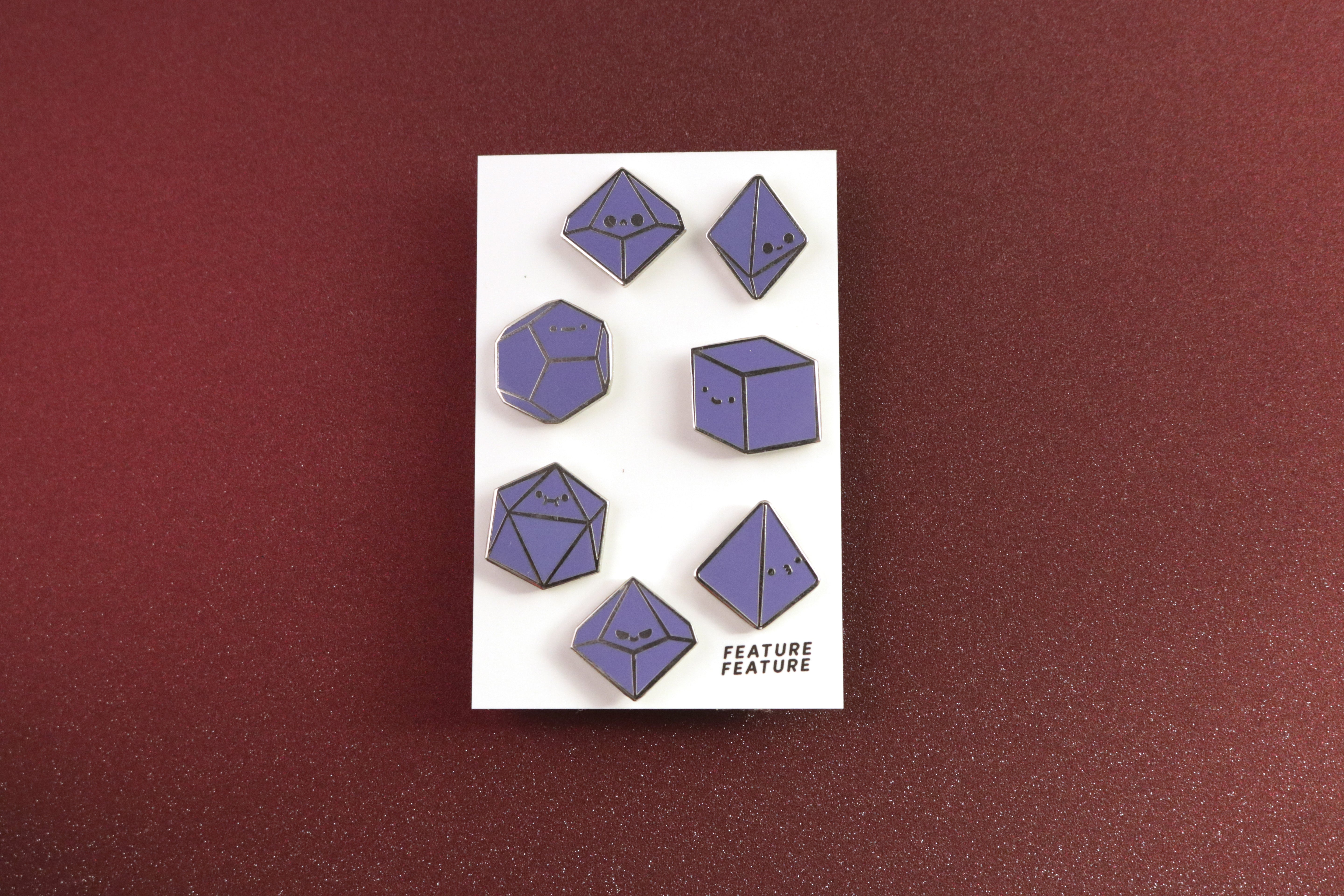Rainbow Tiny Dice Buddies Hard Enamel Pin Set