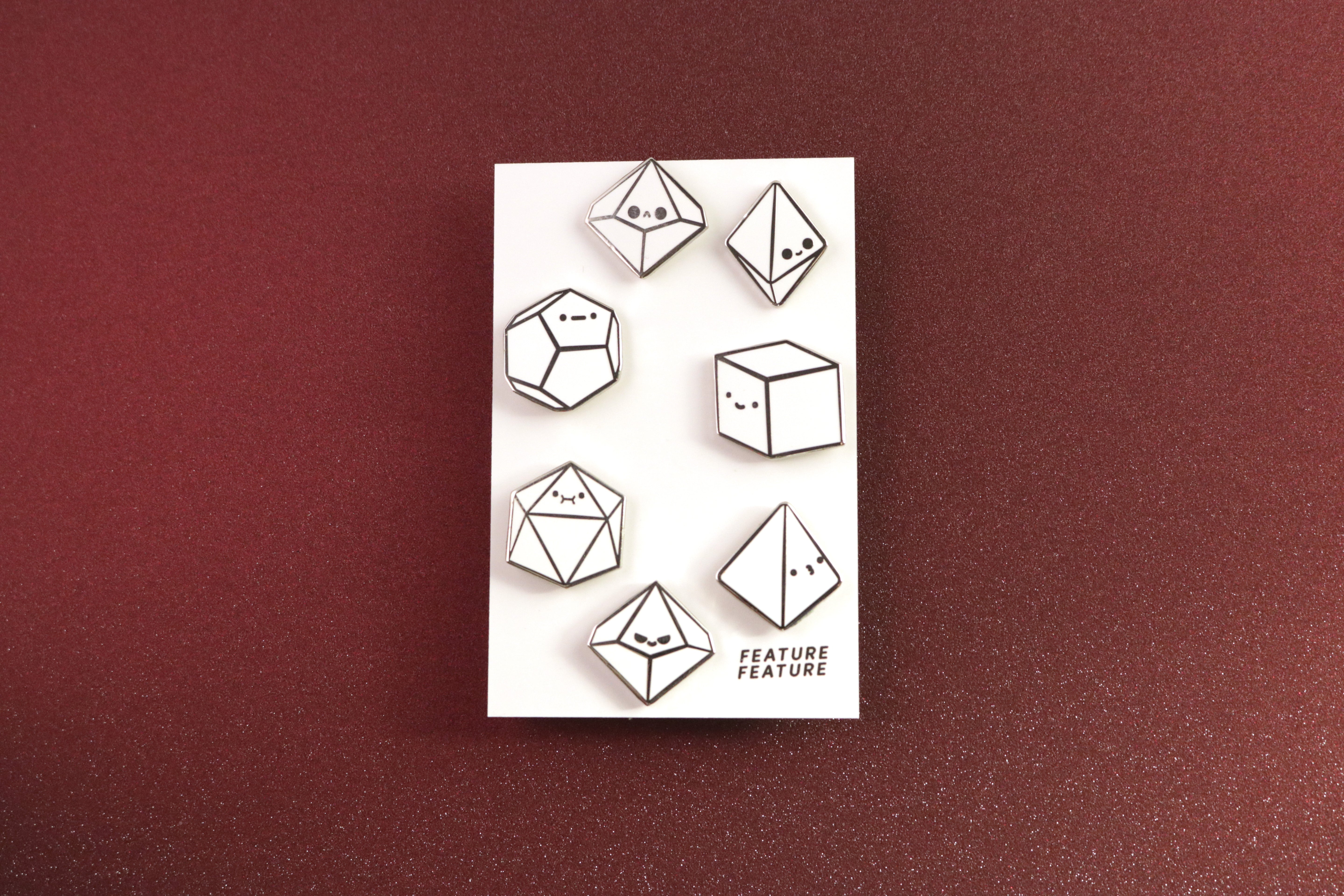 Rainbow Tiny Dice Buddies Hard Enamel Pin Set