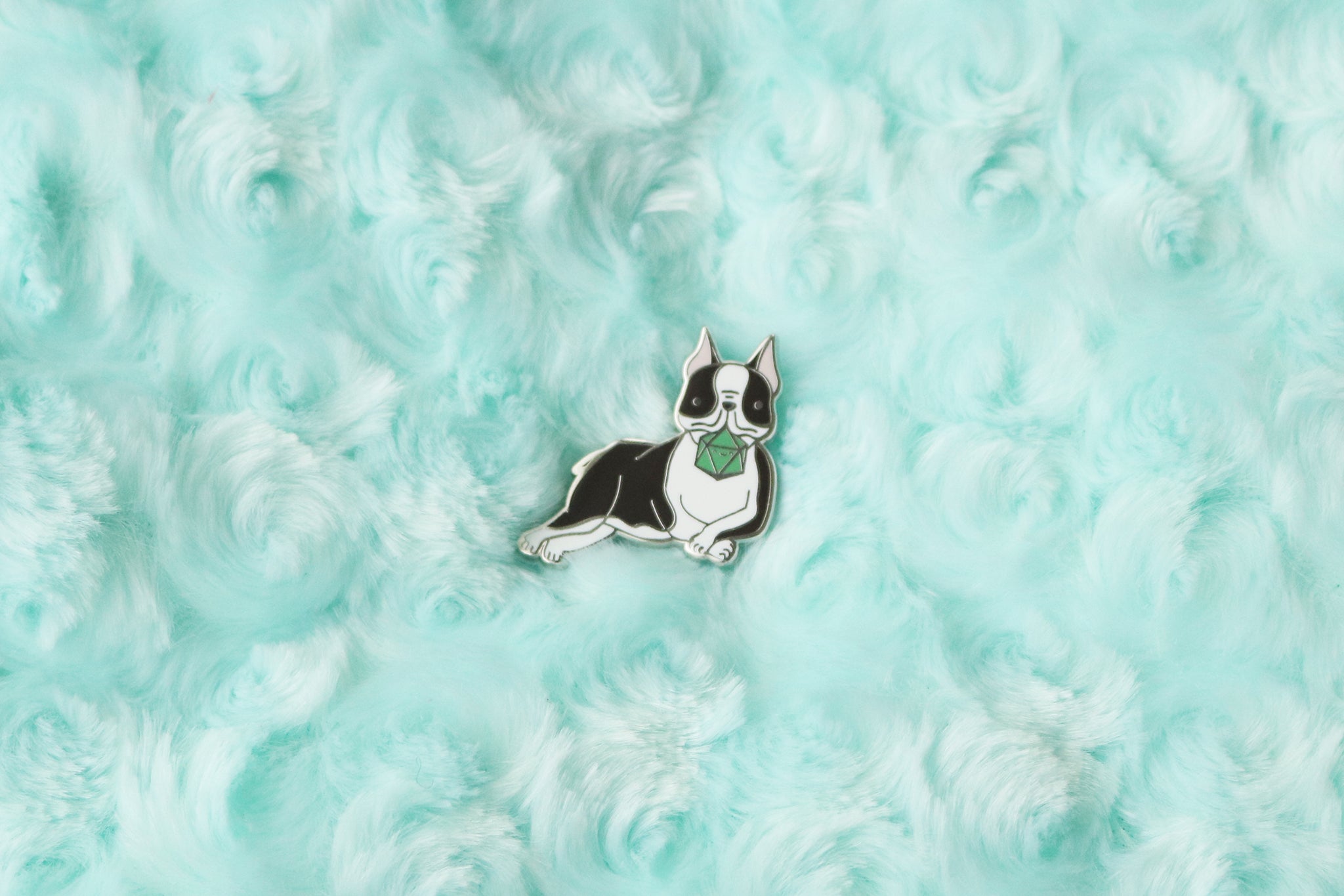 Boston Terrier D20 Dice Buddy Hard Enamel Pin