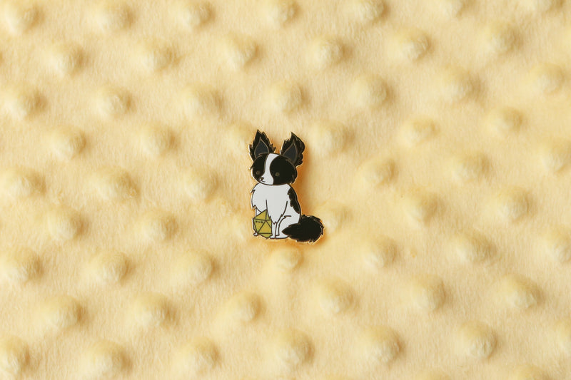 Papillon D20 Dice Buddy Hard Enamel Pin