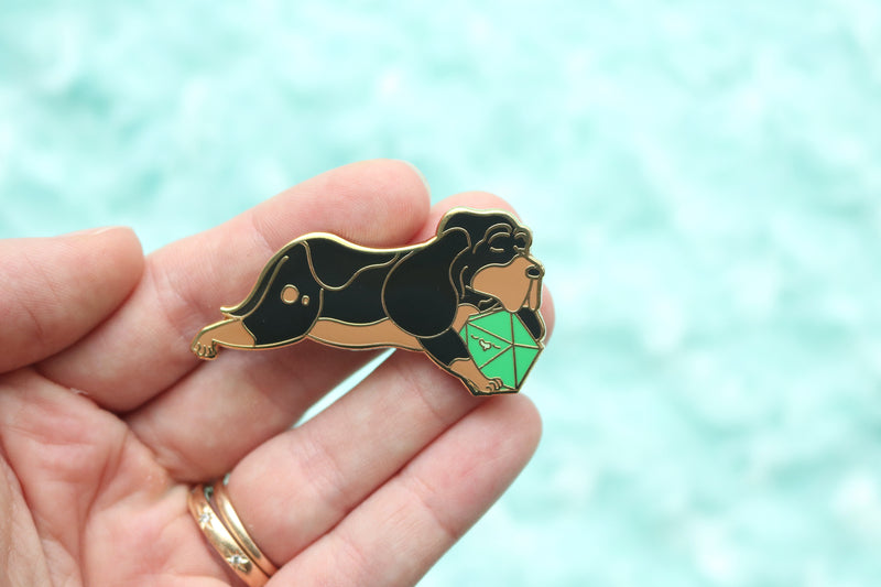 Bloodhound D20 Dice Buddy Hard Enamel Pin