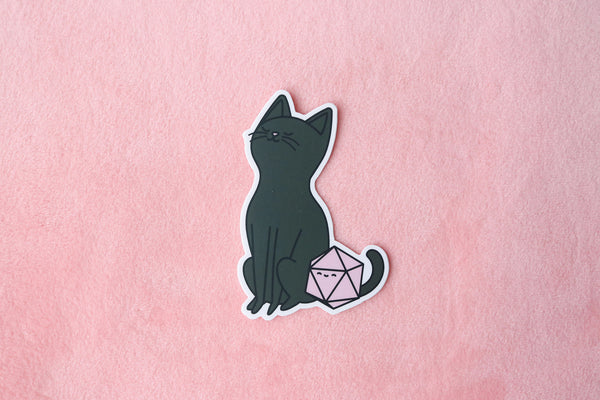 Black Cat Dice Buddy Sticker