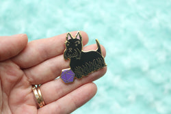 Scottish Terrier D20 Dice Buddy Hard Enamel Pin