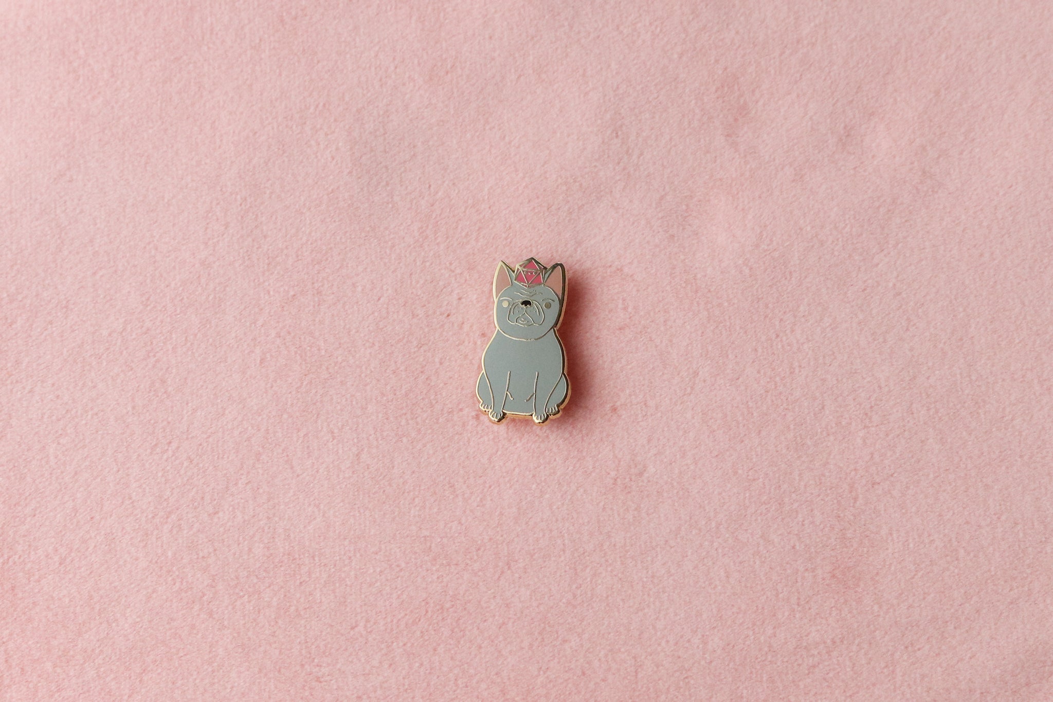 French Bulldog D20 Dice Buddy Hard Enamel Pin