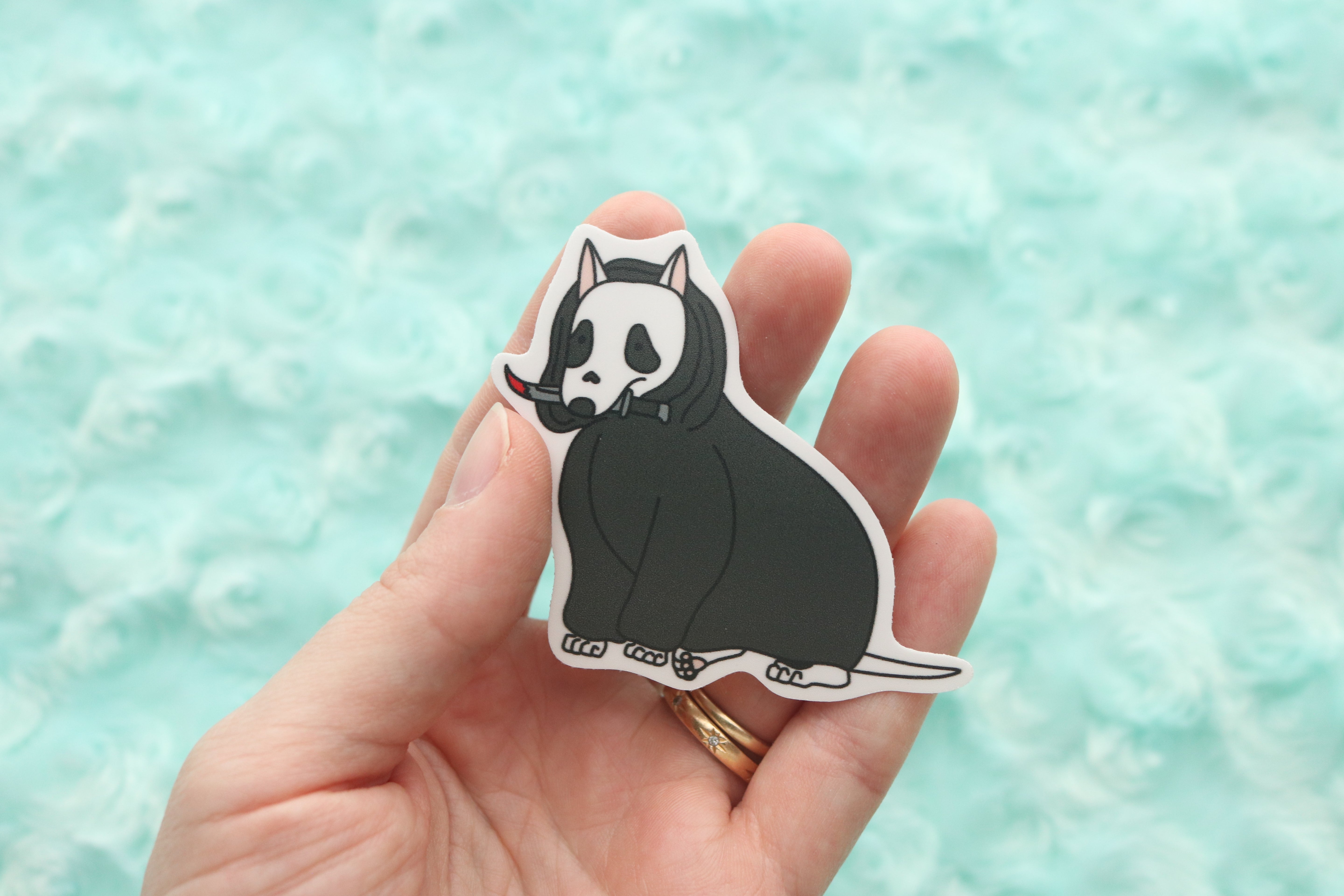 Horror Hounds Bull Terrier Ghostface Sticker