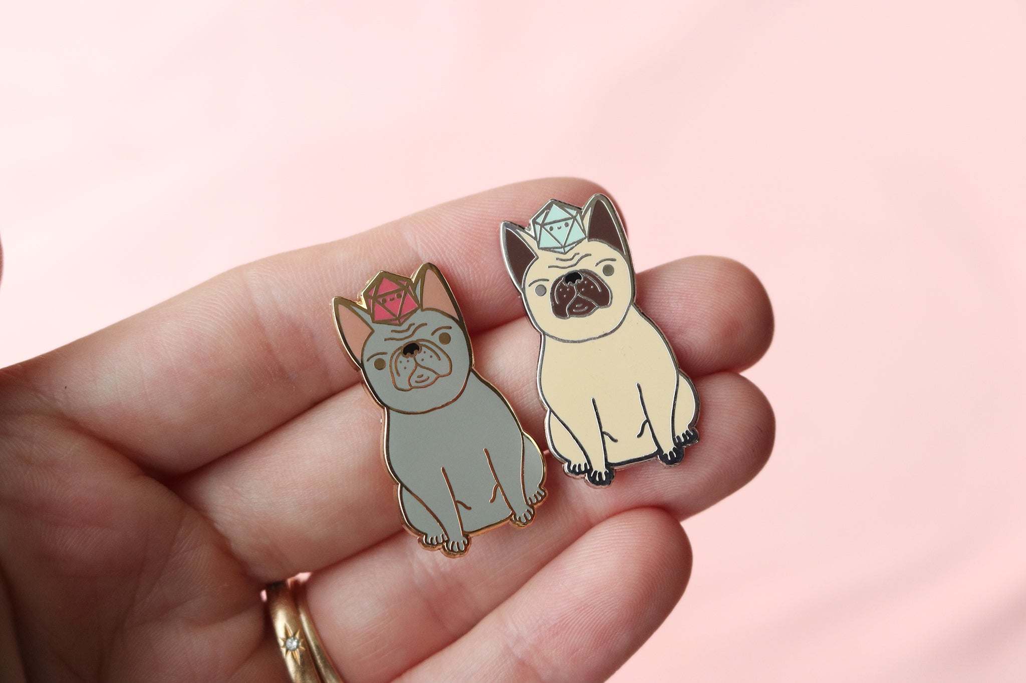 French Bulldog D20 Dice Buddy Hard Enamel Pin