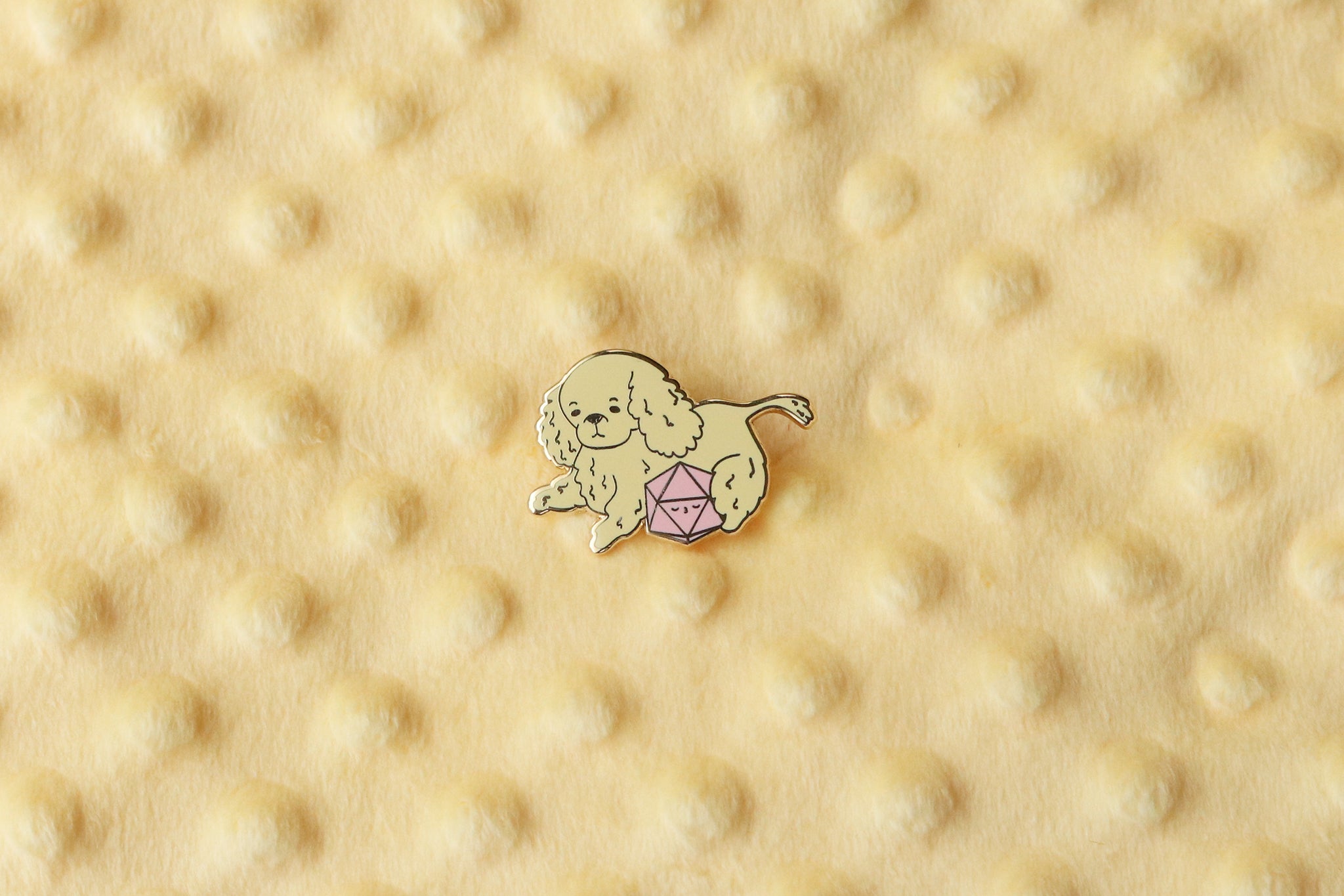 Cocker Spaniel D20 Dice Buddy Hard Enamel Pin