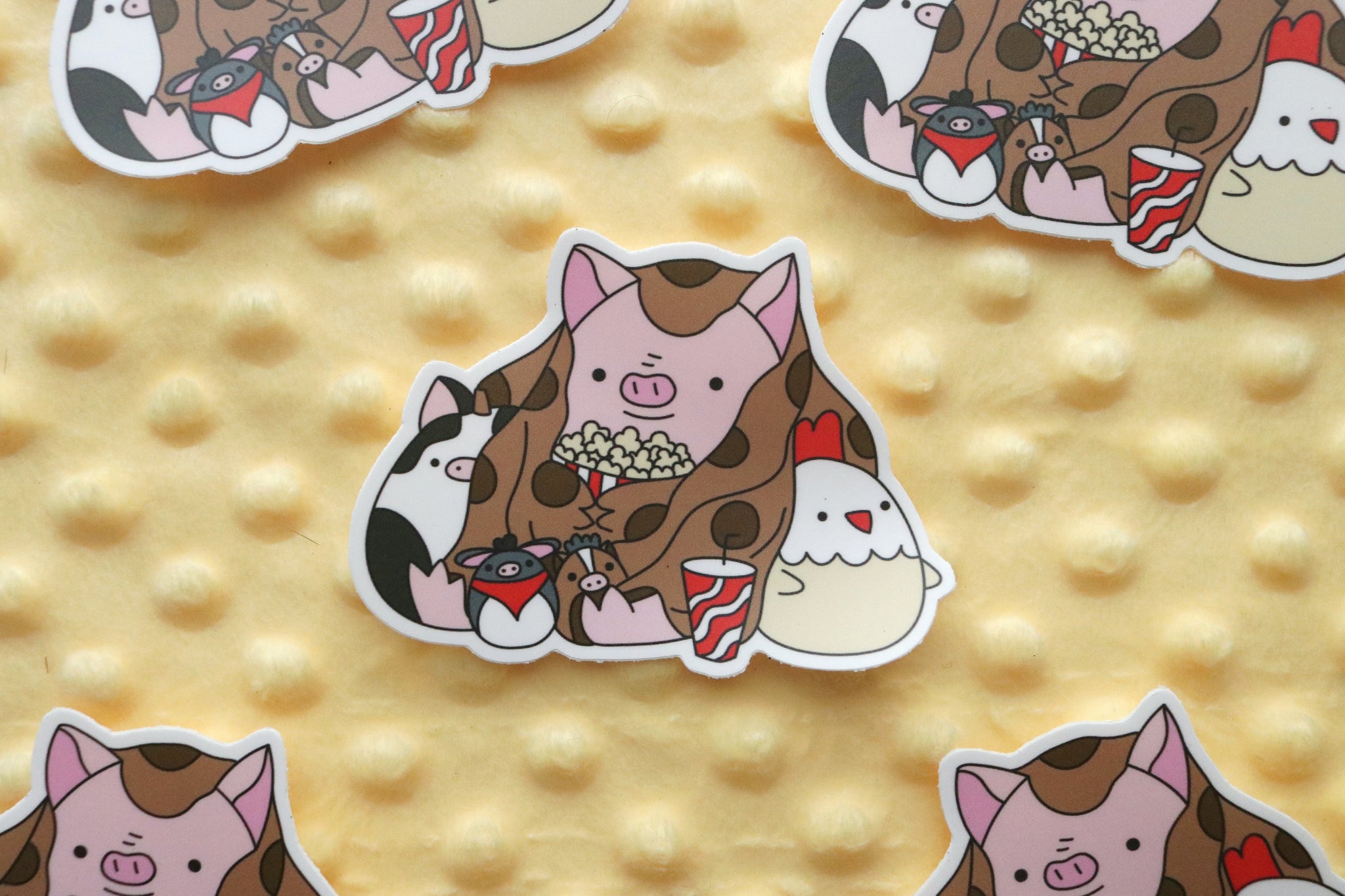 Popcorn Pig Sticker
