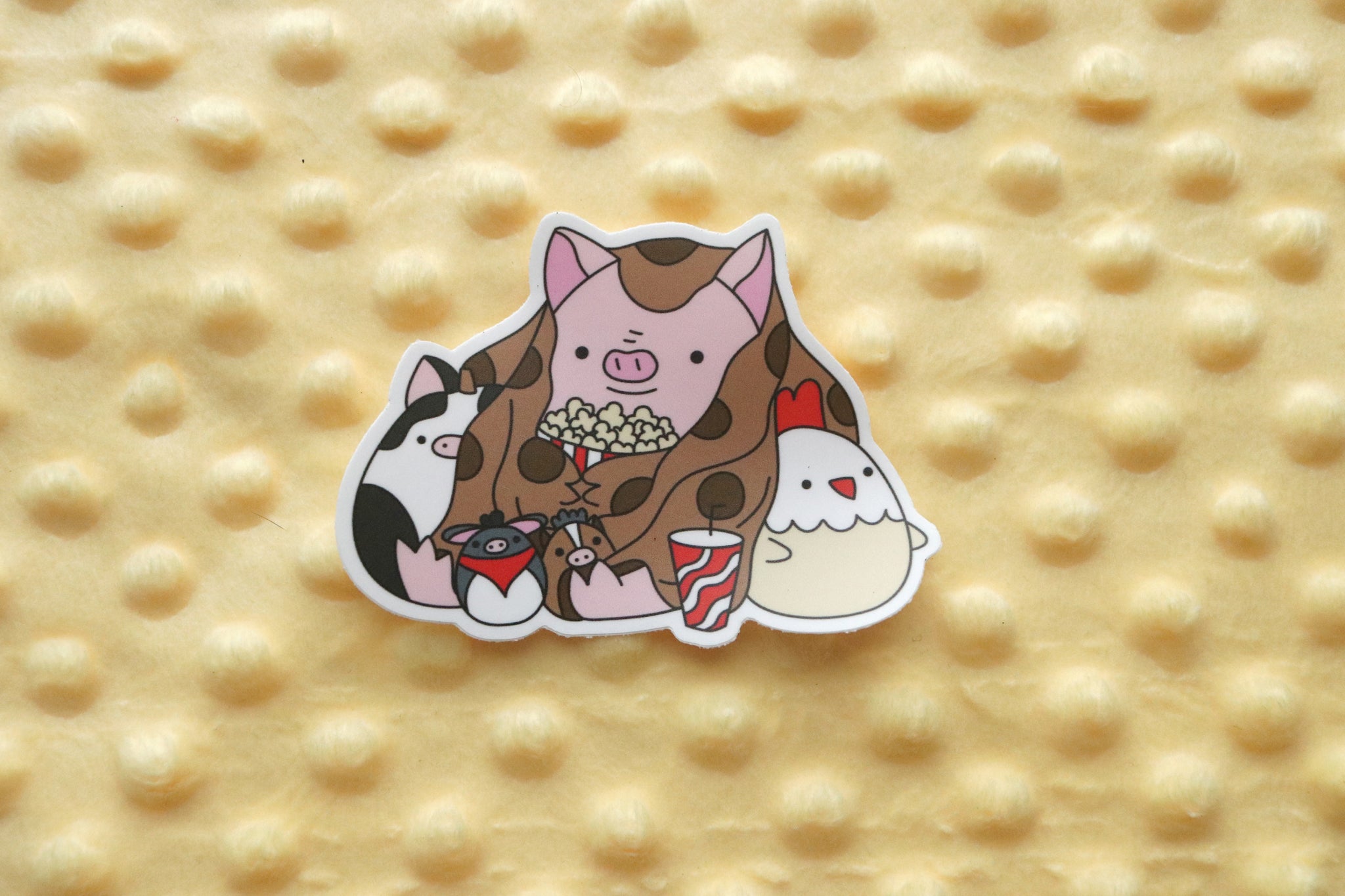 Popcorn Pig Sticker