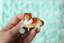 Shetland Sheepdog D20 Dice Buddy Hard Enamel Pin