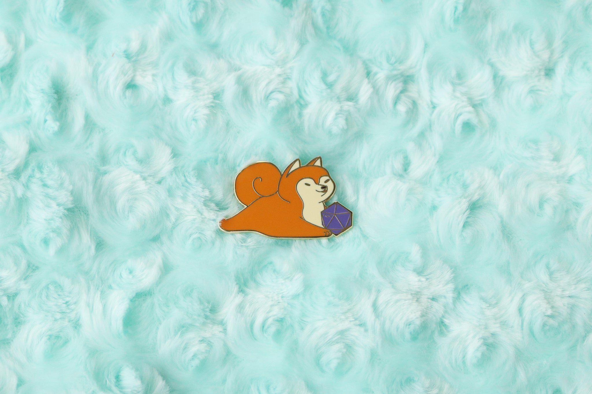 Shiba Inu D20 Dice Buddy Hard Enamel Pin