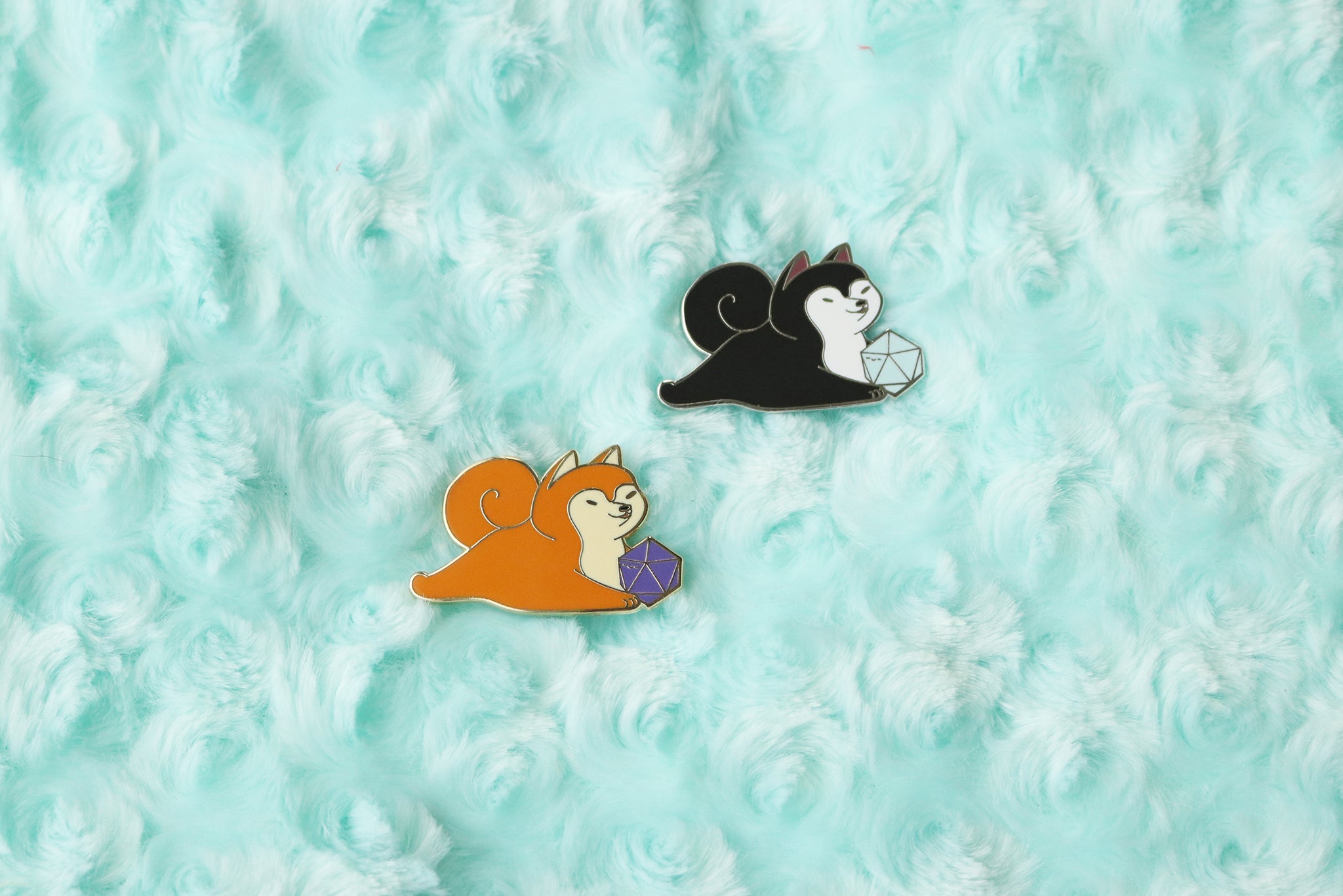 Shiba Inu D20 Dice Buddy Hard Enamel Pin