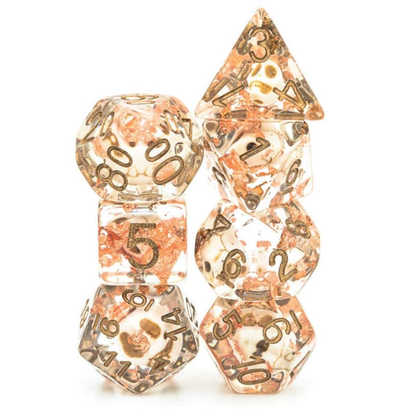 Skull and Copper Foil Dice Set