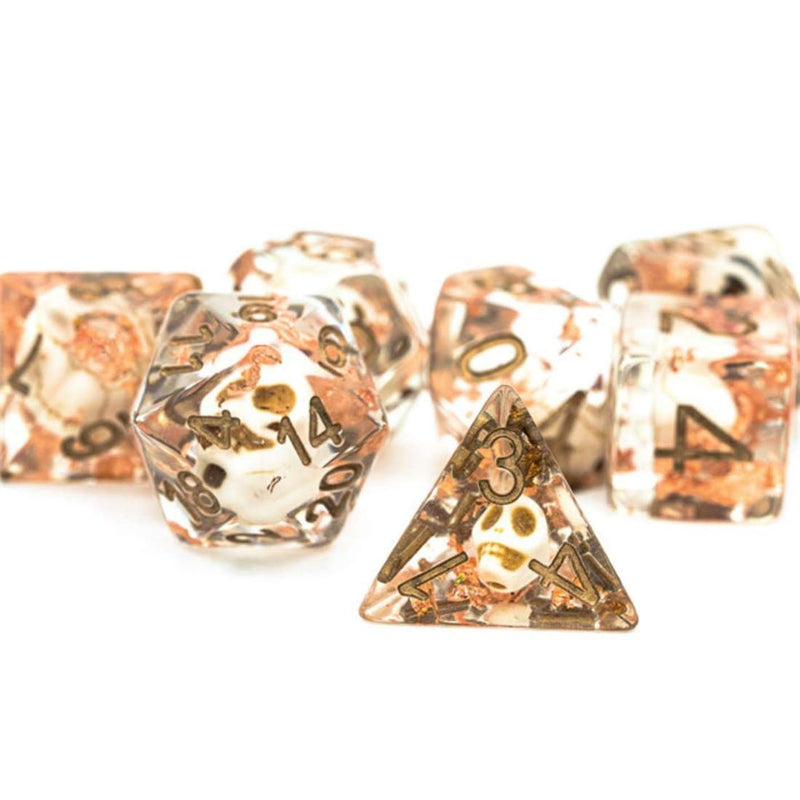 Skull and Copper Foil Dice Set