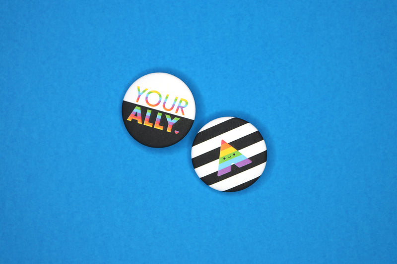 LGBTQIA+ Ally Flag Buttons