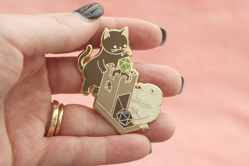 Cat Tower Enamel Pin