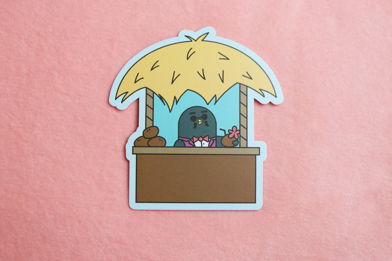 Animal Crossing Brewster at Coconut Water Stand Sticker