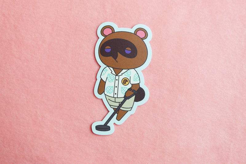 Tom Nook with Metal Detector from Animal Crossing New Horizons Sticker