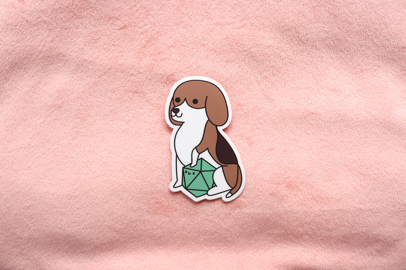 Beagle D20 Dice Buddy Stickers