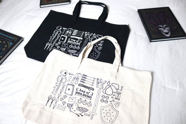 black and white bag of holding canvas totes bags