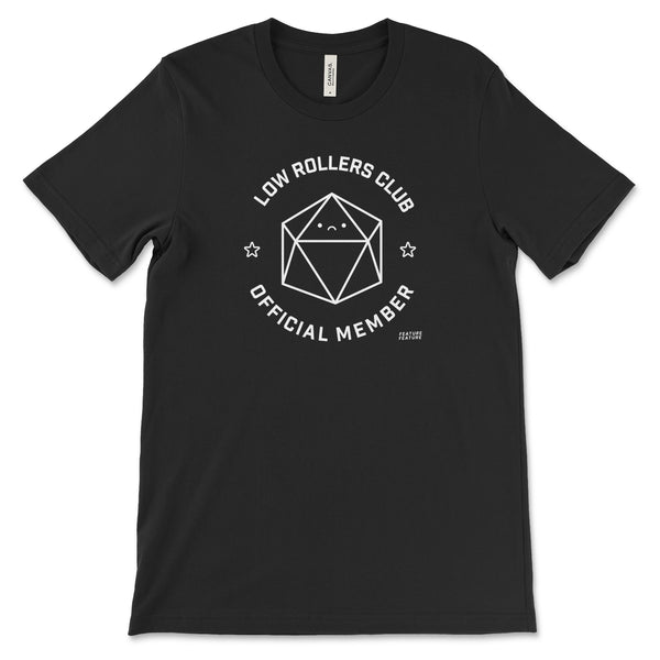Black Low Rollers Club T-shirt for DnD Player