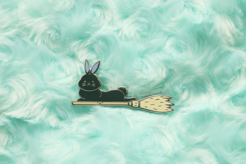 Broomstick Bunny Hard Enamel Pin